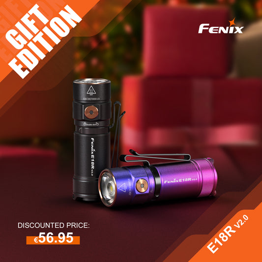 Fenix E18R V2.0 - Lampe de poche rechargeable - 1200 lumens - Coffret Cadeau