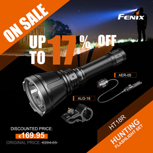 Fenix pack - HT18R 2800 lumens + ALG18 + AER05