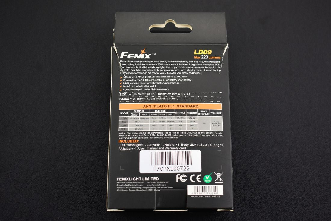 Fenix occasion - OCF046 LD09 - Revendeur Officiel Lampes FENIX depuis 2008 | Votre Boutique en ligne FENIX®