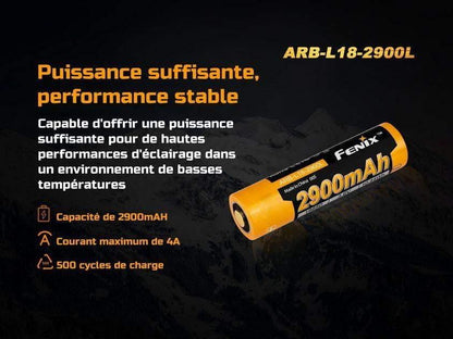 Batterie Fenix ARBL18-2900L - 2900mAh 3.6V batterie résistante au froid extrême -40°C Site Officiel FENIX® - Votre boutique en ligne Fenix®