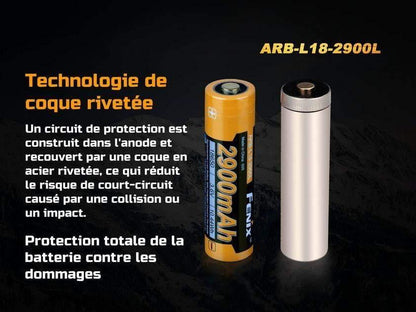 Batterie Fenix ARBL18-2900L - 2900mAh 3.6V batterie résistante au froid extrême -40°C Site Officiel FENIX® - Votre boutique en ligne Fenix®