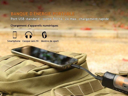 Chargeur ARE-X11 - câble USB inclus et pile 3500mAh Site Officiel FENIX® - Votre boutique en ligne Fenix®