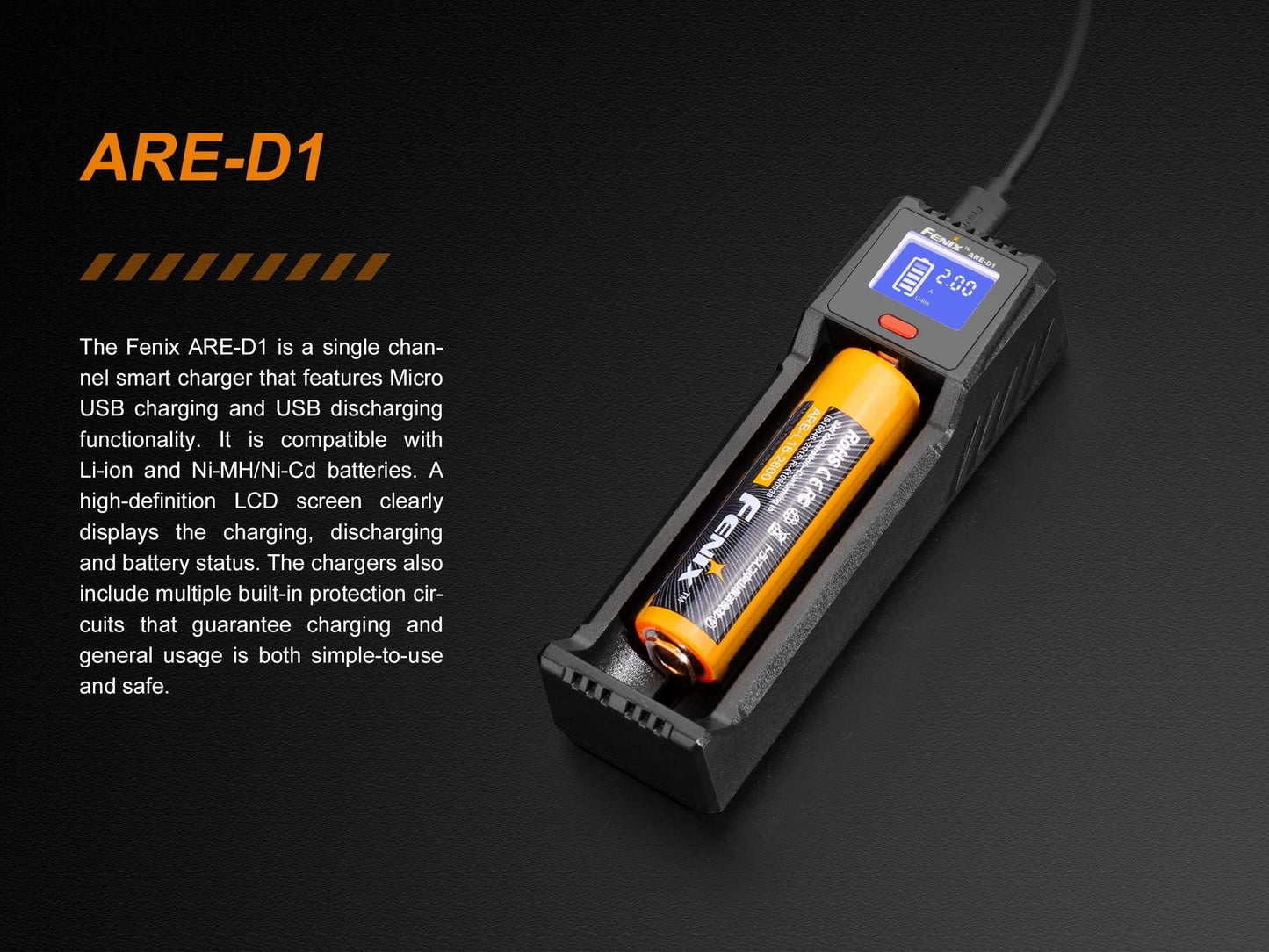 Chargeur de batterie Fenix ARE-D1 Site Officiel FENIX® - Votre boutique en ligne Fenix®
