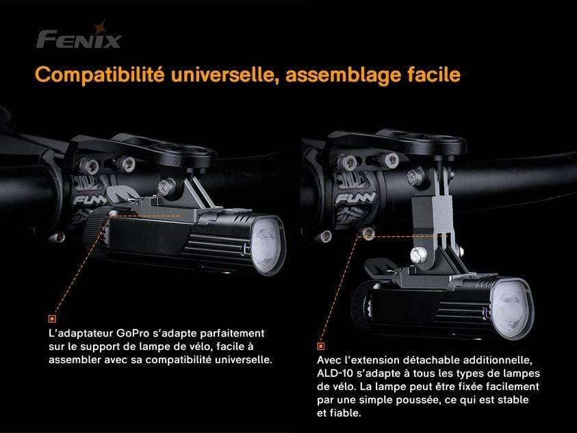 Fenix ALD-10 - Support de lampe de vélo compatible GoPro Site Officiel FENIX® - Votre boutique en ligne Fenix®