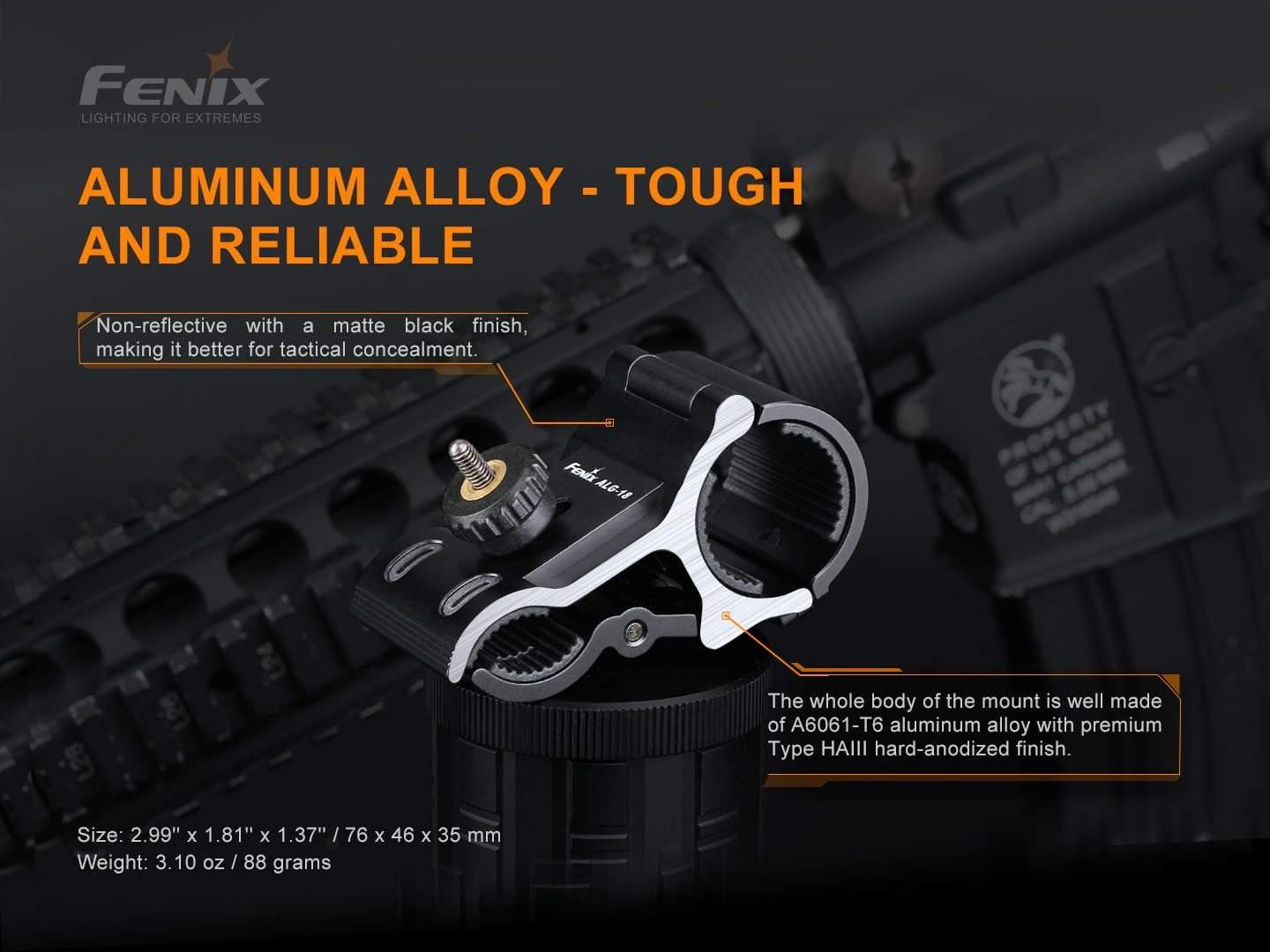 Fenix ALG-18 support de baril de fusil pour lampe torche Site Officiel FENIX® - Votre boutique en ligne Fenix®