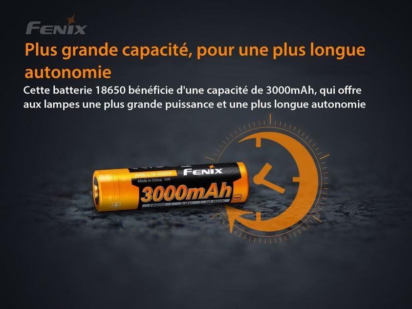 Fenix ARB-L18-3000P Batterie rechargeable 18650 3000mAh Revendeur Officiel Lampes FENIX depuis 2008 | Votre Boutique en ligne FENIX®