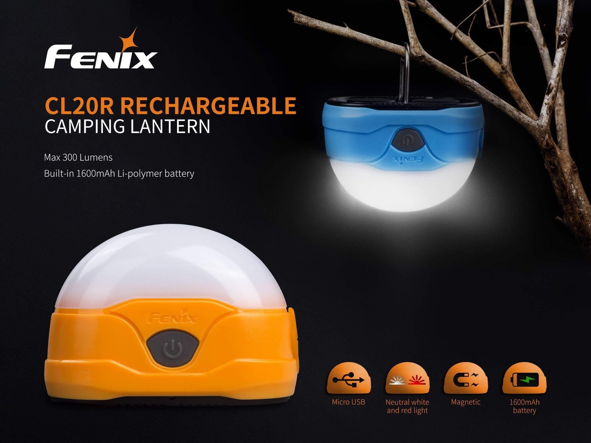 Fenix CL20R - lanterne de camping rechargeable - 300 lumens Site Officiel FENIX® - Votre boutique en ligne Fenix®