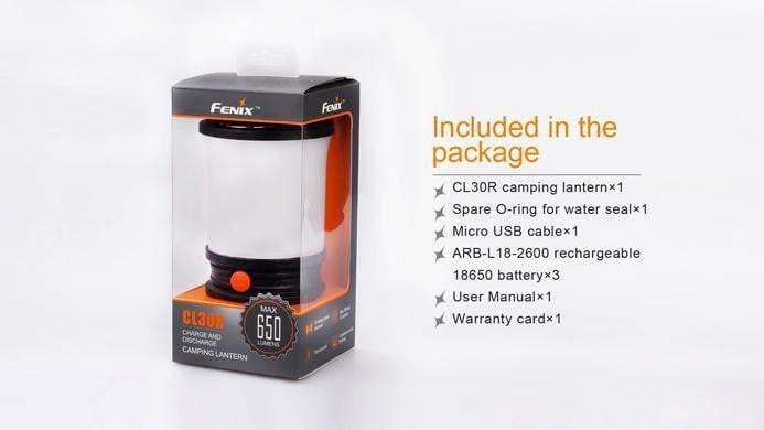 Fenix CL30R - lanterne led rechargeable 650 lumens Site Officiel FENIX® - Votre boutique en ligne Fenix®