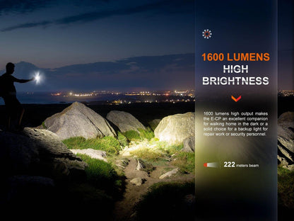 Fenix E-CP - Lampe rechargeable 1600 Lumens avec Batterie externe Revendeur Officiel Lampes FENIX depuis 2008 | Votre Boutique en ligne FENIX®