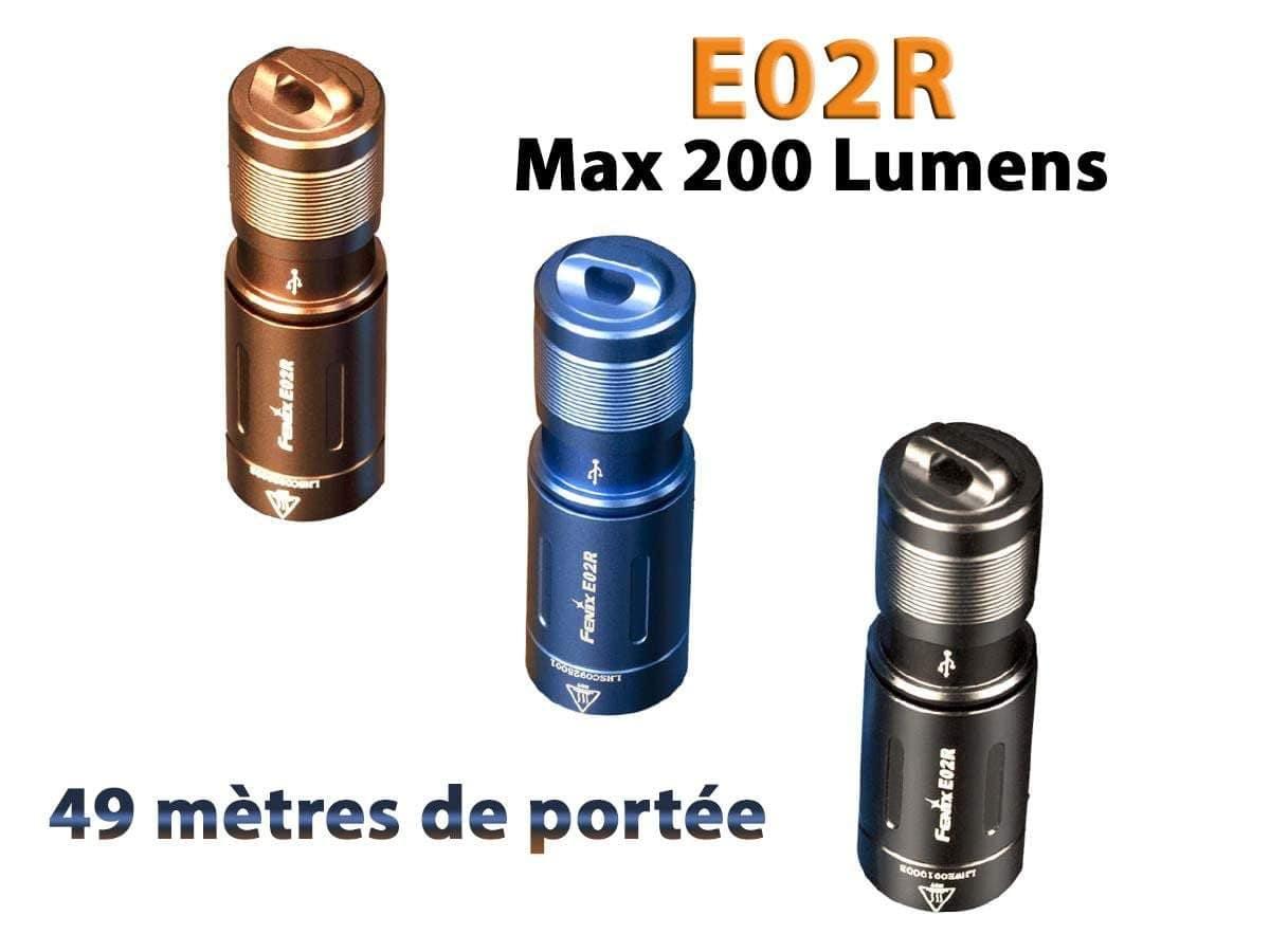 Fenix E02R - 200 Lumens - Mini Lampe rechargeable Site Officiel FENIX® - Votre boutique en ligne Fenix®