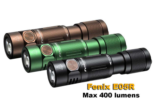 Fenix E05R - 400 lumens - rechargeable USB - pack complet Site Officiel FENIX® - Votre boutique en ligne Fenix®