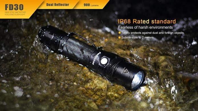 Fenix FD30 - Faisceau réglable - rotation 360° - 900 Lumens - avec batterie 2600mAh offerte Site Officiel FENIX® - Votre boutique en ligne Fenix®