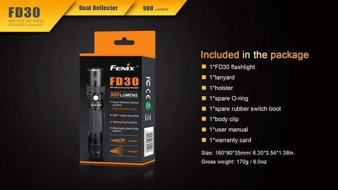 Fenix FD30 - Faisceau réglable - rotation 360° - 900 Lumens - avec batterie 2600mAh offerte Site Officiel FENIX® - Votre boutique en ligne Fenix®