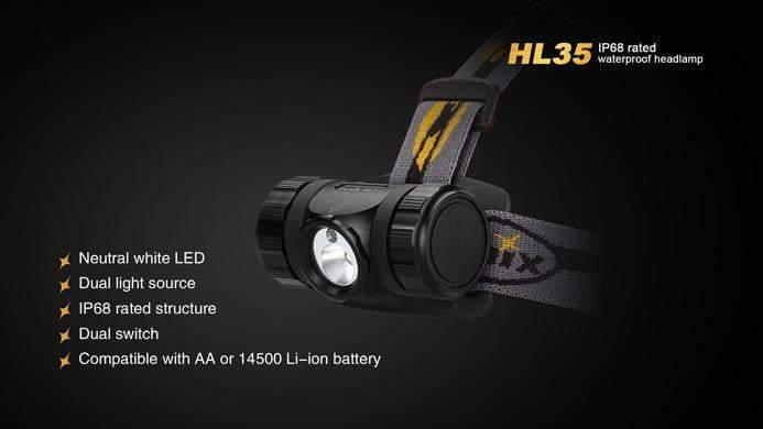Fenix HL35 - LED Neutre Blanche - 450 Lumens Site Officiel FENIX® - Votre boutique en ligne Fenix®