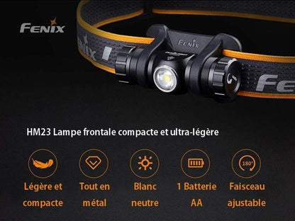 Fenix HM23 - Lampe frontale AA pile incluse - 240 lumens Site Officiel FENIX® - Votre boutique en ligne Fenix®