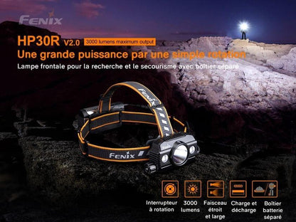 Fenix HP30R V2.0 - Frontale double faisceau - 3000 lumens Pack complet Revendeur Officiel Lampes FENIX depuis 2008 | Votre Boutique en ligne FENIX®