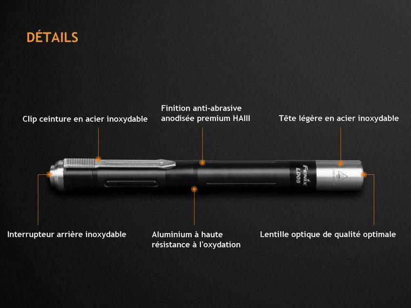 Fenix LD05 V2.0 lampe stylo et lampe UV + pile inclus Site Officiel FENIX® - Votre boutique en ligne Fenix®