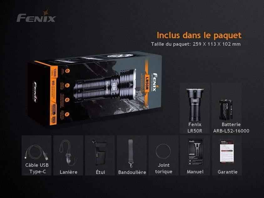 Fenix LR50R - 12 000 Lumens - 950 mètres de portée - pack complet Site Officiel FENIX® - Votre boutique en ligne Fenix®