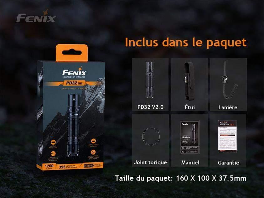Fenix PD32 V2.0 - 1200 Lumens - 395 mètres Site Officiel FENIX® - Votre boutique en ligne Fenix®