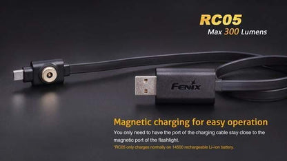 Fenix RC05 rechargeable et fixation magnétique - 300 Lumens - batterie incluse Site Officiel FENIX® - Votre boutique en ligne Fenix®