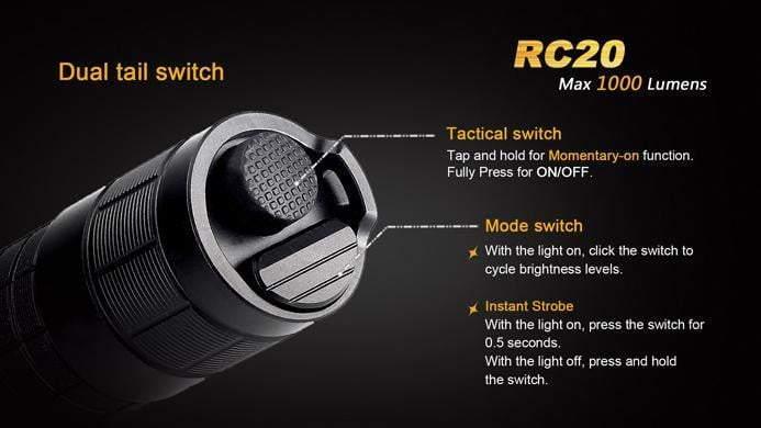 Fenix RC20 - lampe torche rechargeable - batterie incluse Site Officiel FENIX® - Votre boutique en ligne Fenix®