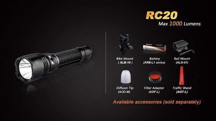 Fenix RC20 - lampe torche rechargeable - batterie incluse Site Officiel FENIX® - Votre boutique en ligne Fenix®
