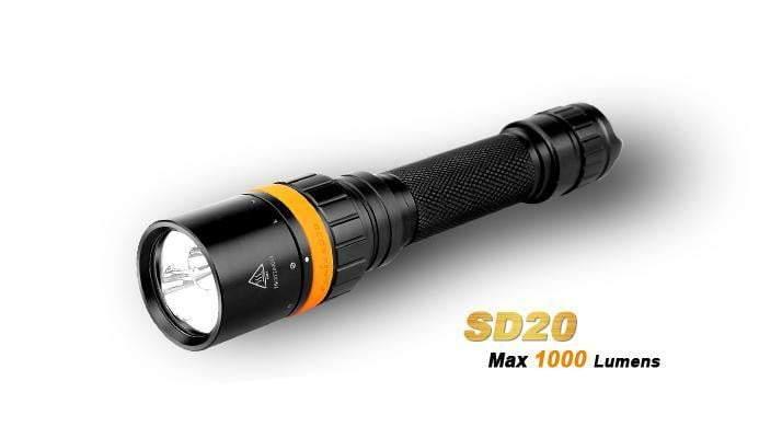 Fenix SD20 - Lampe de plongée - 1000 Lumens + LED rouge Site Officiel FENIX® - Votre boutique en ligne Fenix®