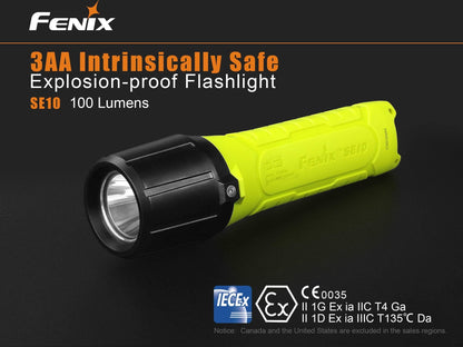 Fenix SE10 - Conforme aux directives ATEX et IECEx - 160m de portée Site Officiel FENIX® - Votre boutique en ligne Fenix®