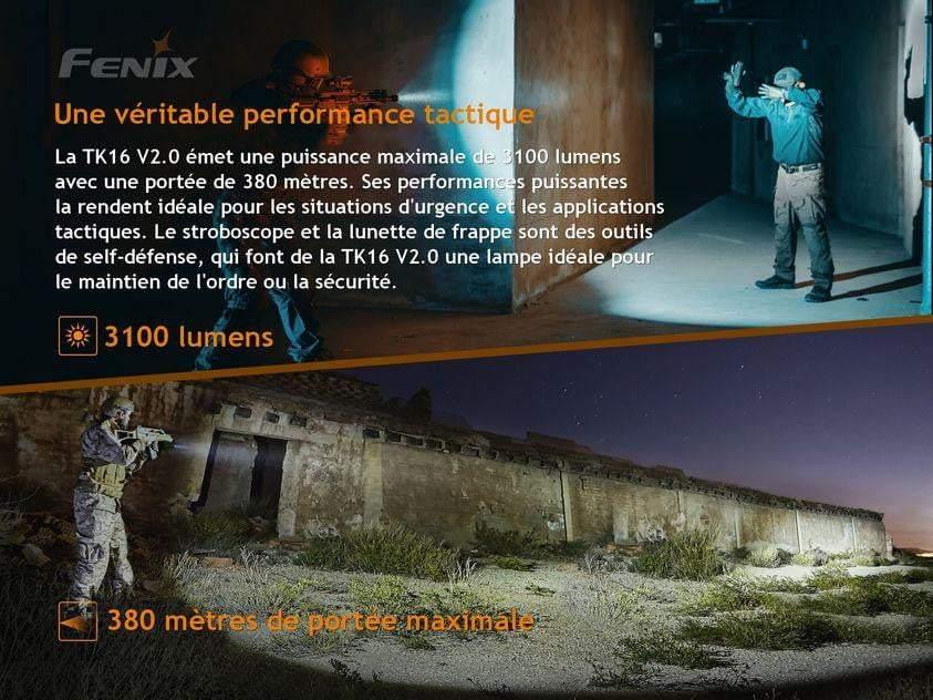Fenix TK16 V2.0 - 3100 Lumens - double commutateur arrière - pack complet Site Officiel FENIX® - Votre boutique en ligne Fenix®