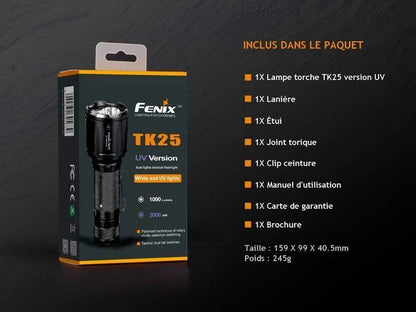 Fenix TK25 UV édition - Lampe tactique LED&UV - 1000 lumens Site Officiel FENIX® - Votre boutique en ligne Fenix®