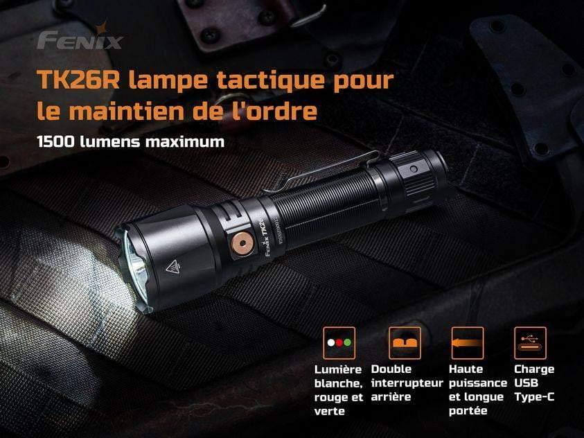 Fenix TK26R - lampe tactique avec lumière blanche, rouge et verte - 1500 lumens Site Officiel FENIX® - Votre boutique en ligne Fenix®