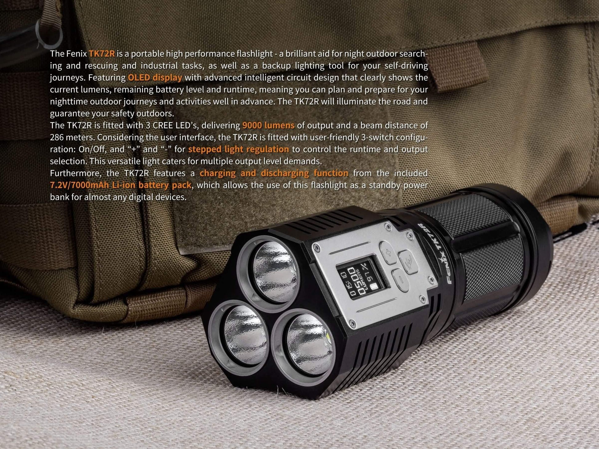 Fenix TK72R lampe de poche LED rechargeable de 9000 lumens Site Officiel FENIX® - Votre boutique en ligne Fenix®