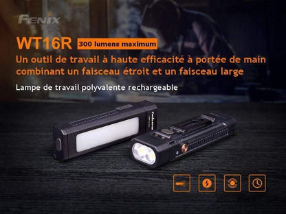 Fenix WT16R - lampe multifonctions - 300 Lumens - rechargeable Site Officiel FENIX® - Votre boutique en ligne Fenix®