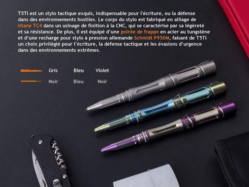 STYLO TACTIQUE FENIX HALBERD T5TI TITANIUM - Bleu orage ou Gris sidéral Site Officiel FENIX® - Votre boutique en ligne Fenix®