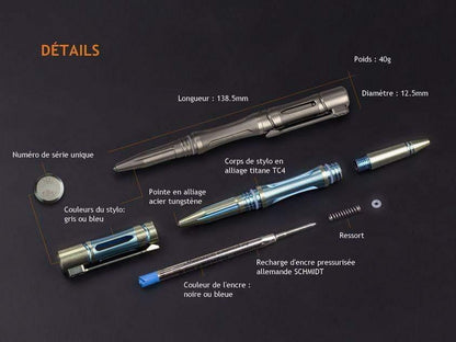 STYLO TACTIQUE FENIX HALBERD T5TI TITANIUM - Bleu orage ou Gris sidéral Site Officiel FENIX® - Votre boutique en ligne Fenix®